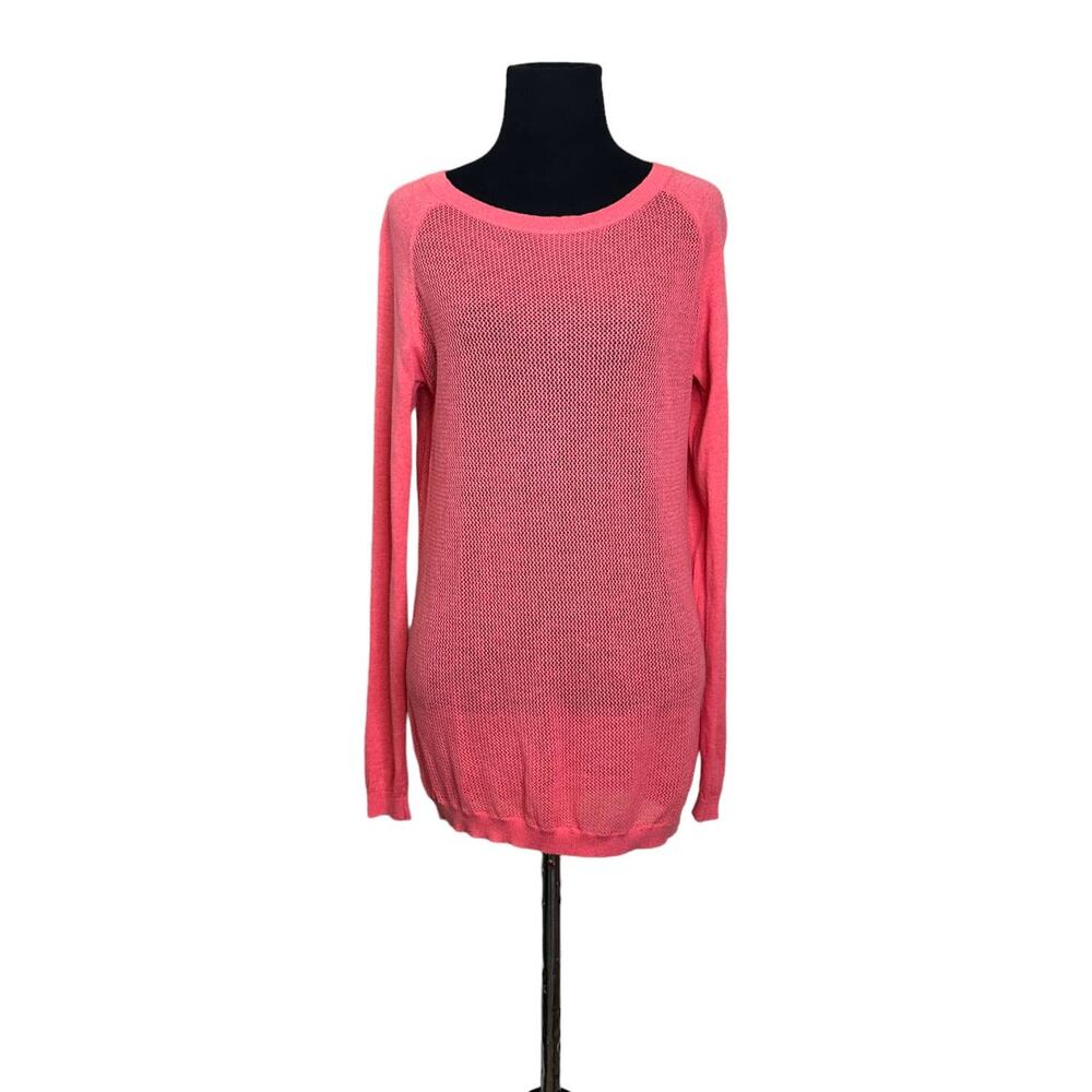 Laundry by Shelly Segal melon open knit summer sweater size Small